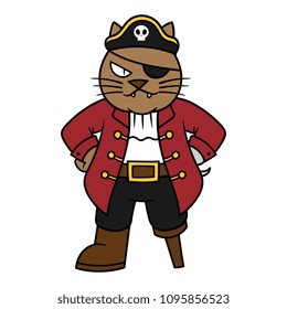 Cartoon Pirate Cat