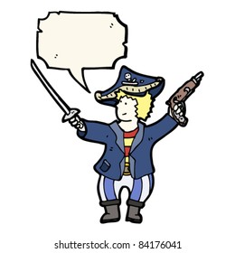personagem pirata de desenho animado com balão
