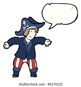 Cartoon-Piratenfigur mit Sprachblase
