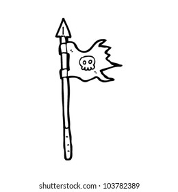 cartoon pirate flag on spear