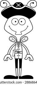 A cartoon pirate fly smiling.