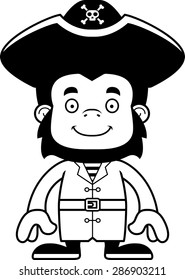 A cartoon pirate gorilla smiling.
