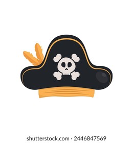 Cartoon Pirate Hat Icon Vector Design.