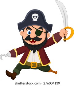 Cartoon pirate holding dagger