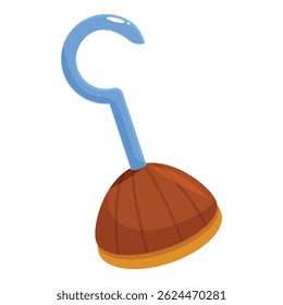 Cartoon pirate hook prosthesis is replacing a missing hand