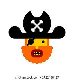 Cartoon pirate isolated. Eye patch filibuster vector illustration
