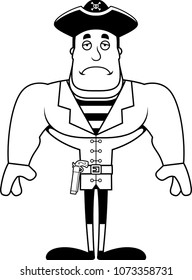 A cartoon pirate looking sad.