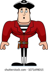 A cartoon pirate looking surprised.