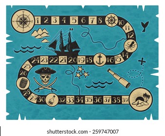 Cartoon pirate map