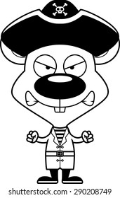 A cartoon pirate mouse looking angry.