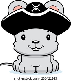 A cartoon pirate mouse smiling.