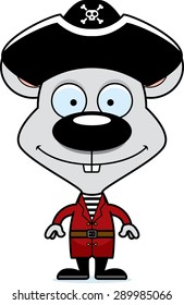 A cartoon pirate mouse smiling.
