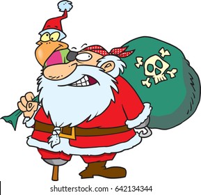 cartoon pirate santa