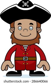 A cartoon pirate sasquatch smiling.