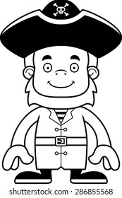 A cartoon pirate sasquatch smiling.