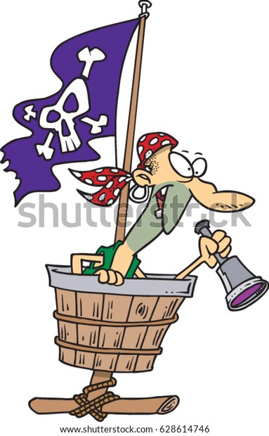 Cartoon Pirate Ship Crows Nest Stock Vector (Royalty Free) 628614746