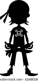 Cartoon Pirate in Silhouette