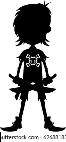 Cartoon Pirate in Silhouette