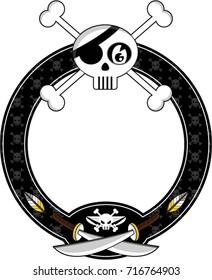 Cartoon Pirate Skull and Crossbones
