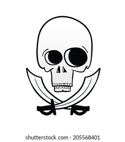 Cartoon Pirate Skull Crossing Swords Stock Vector (Royalty Free ...