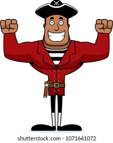 A cartoon pirate smiling.