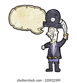 Cartoon-Pirat mit Sprachblase