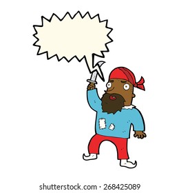 cartoon pirate with speech bubble