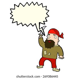 Cartoon-Pirat mit Sprachblase