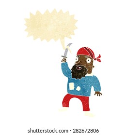 cartoon pirate with speech bubble