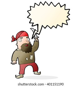 Cartoon-Pirat mit Sprachblase