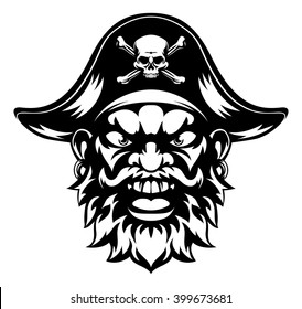A cartoon pirate sports mascot