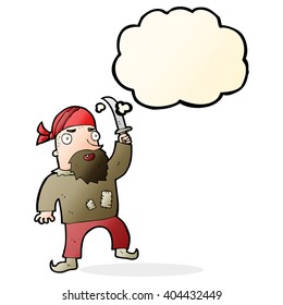 cartoon pirate with thought bubble
