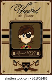 Cartoon Pirate Wanted Poster