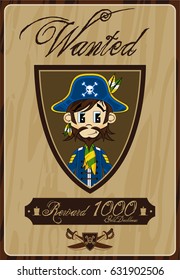 Cartoon Pirate Wanted Poster