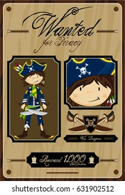Cartoon Pirate Wanted Poster
