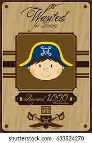 Cartoon Pirate Wanted Poster