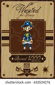 Cartoon Pirate Wanted Poster