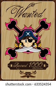Cartoon Pirate Wanted Poster