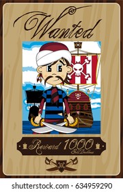 Cartoon Pirate Wanted Poster