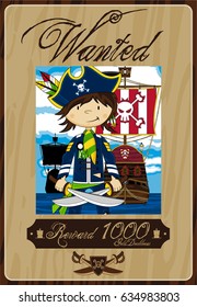 Cartoon Pirate Wanted Poster