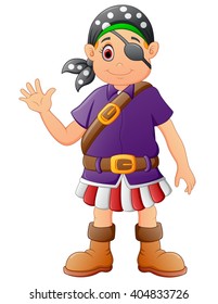 cartoon pirate waving
