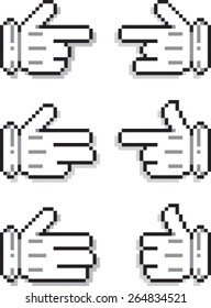 Cartoon Pixel Hand Cursors.
Set of six cartoon pixel hand cursors.Very easy to change some elements and to customize colors. 
