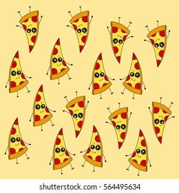 Cartoon pizza giving thumb up (pizza)