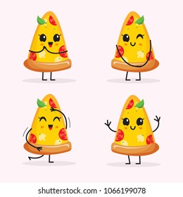 Cartoon Pizza Slice Character