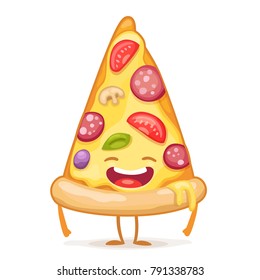 Cartoon Pizza Slice Character