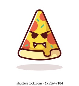 Cartoon pizza slice illustration set.