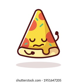 Cartoon pizza slice illustration set.