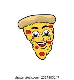 cartoon pizza slice smiling big eyes