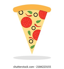 Cartoon Pizza Vector Flat Illustration Isolated Stock Vector (Royalty ...