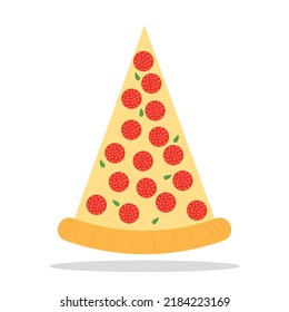 Cartoon Pizza vector flat illustration Isolated on white background. Fit for your food poster, sticker and menu design